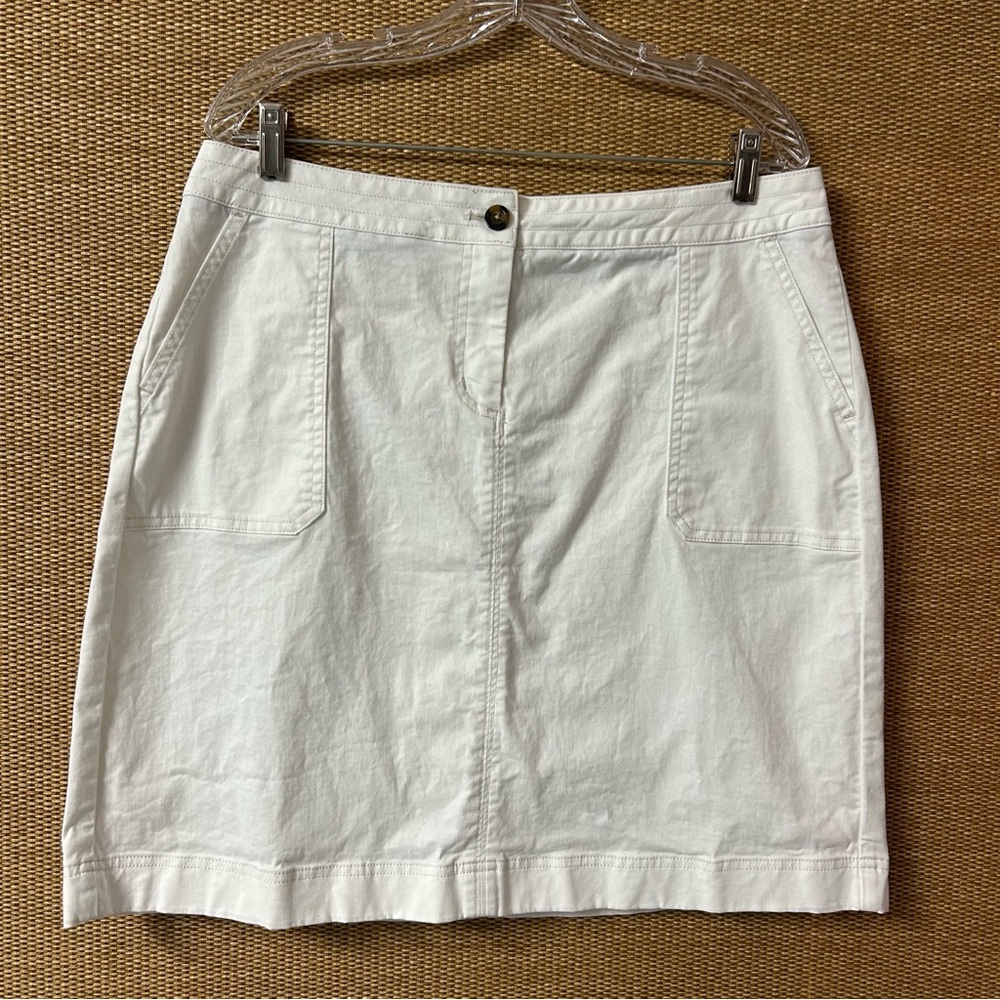 Boden Skirt Womens 10 Long (Tall) White Twill